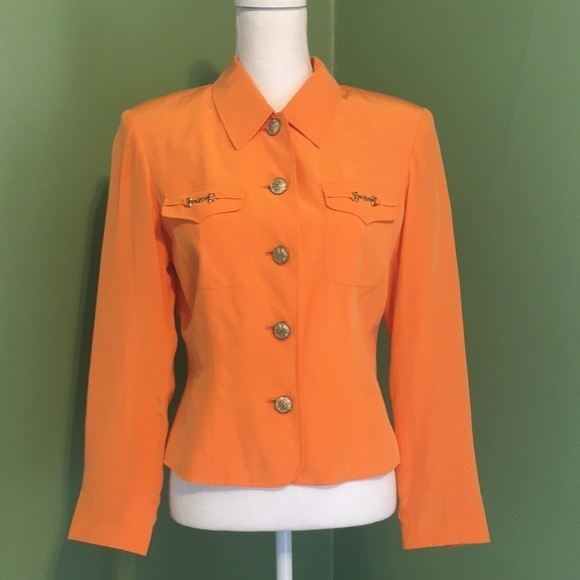 Fy 2 Orange Cropped Fitted Jacket